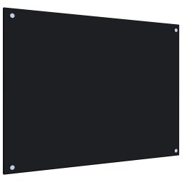Gossi panou antistropi de bucatarie, negru 80x60 cm sticla securizata