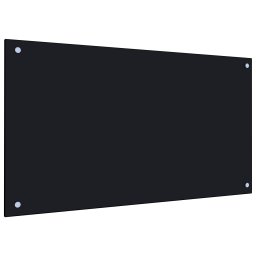 Gossi panou antistropi de bucatarie, negru 90x50 cm sticla securizata