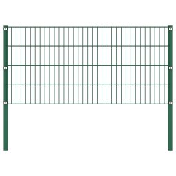 Gossi panou de gard cu stalpi, verde, 1,7 m, fier