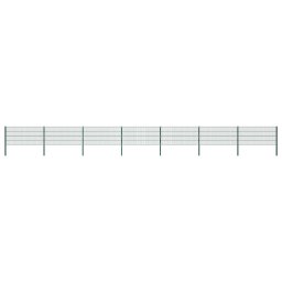 Gossi panou de gard cu stalpi, verde, 11,9 m, fier