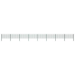 Gossi panou de gard cu stalpi, verde, 13,6 m, fier