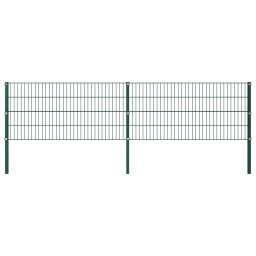 Gossi panou de gard cu stalpi, verde, 3,4, fier