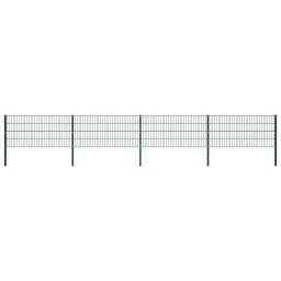 Gossi panou de gard cu stalpi, verde, 6,8 m, fier
