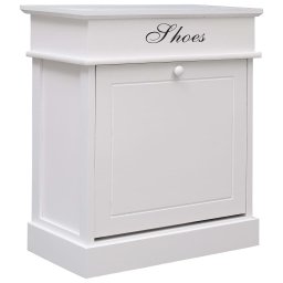 Gossi pantofar, alb, 50 x 28 x 58 cm, lemn de paulownia