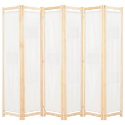 Gossi paravan camera, 6 panouri, crem, 240x170 x4 cm, material textil
