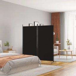 Gossi paravan de camera cu 2 panouri, negru, 175x180 cm, textil