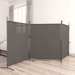Gossi paravan de camera cu 3 panouri, antracit, 525x180 cm, textil