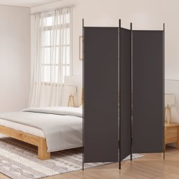 Gossi paravan de camera cu 3 panouri, maro, 150x200 cm, textil