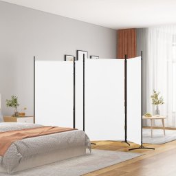 Gossi paravan de camera cu 4 panouri, alb, 346x180 cm, textil