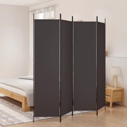 Gossi paravan de camera cu 4 panouri, maro, 200x200 cm, textil