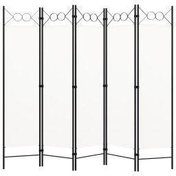 Gossi paravan de camera cu 5 panouri, alb, 200 x 180 cm