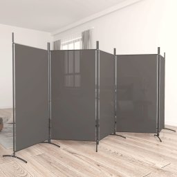 Gossi paravan de camera cu 5 panouri, antracit, 433x180 cm, textil