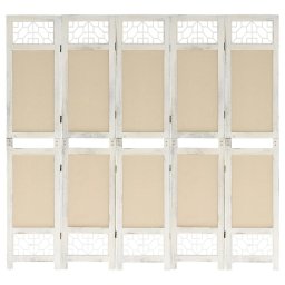 Gossi paravan de camera cu 5 panouri, crem, 175x165 cm, textil