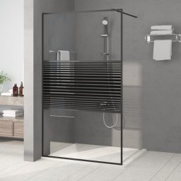 Gossi paravan de dus walk-in negru 115x195 cm sticla esg transparenta