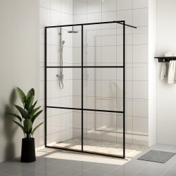 Gossi paravan de dus walk-in negru 140x195 cm sticla esg transparenta