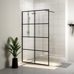 Gossi paravan de dus walk-in negru 140x95 cm sticla esg transparenta