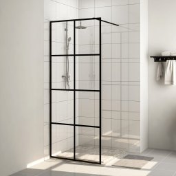 Gossi paravan de dus walk-in negru 80x195 cm sticla esg transparenta