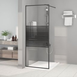 Gossi paravan de dus walk-in negru 80x195 cm sticla esg transparenta