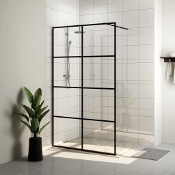 Gossi paravan de dus walk-in negru 90x195 cm sticla esg transparenta