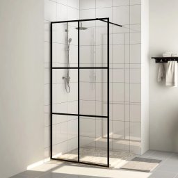 Gossi paravan de dus walk-in negru 90x195 cm sticla esg transparenta