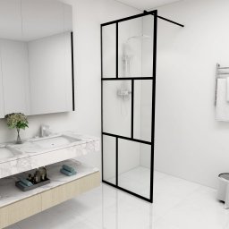 Gossi paravan de dus walk-in, negru, 80x195 cm, sticla securizata