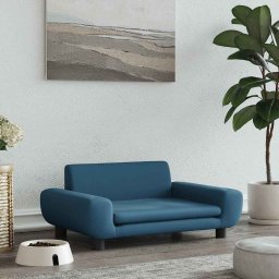 Gossi pat de caini, albastru, 70x45x33 cm, catifea