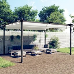 Gossi pavilion gradina, acoperis retractabil, crem, 4x3 m