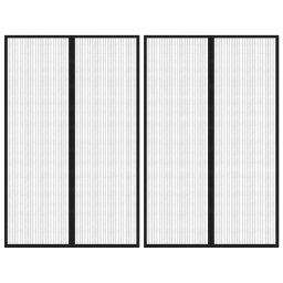 Gossi perdea de usa anti-insecte cu magnet, 2 buc., negru, 220x130 cm