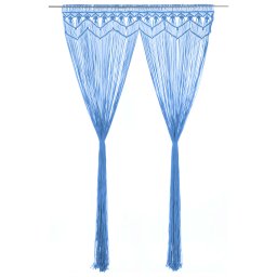 Gossi perdea macrame, albastru, 140 x 240 cm, bumbac