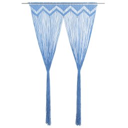 Gossi perdea macrame, albastru, 140 x 240 cm, bumbac