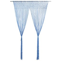 Gossi perdea macrame, albastru, 140 x 240 cm, bumbac