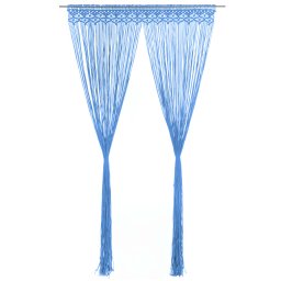 Gossi perdea macrame, albastru, 140 x 240 cm, bumbac