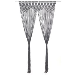 Gossi perdea macrame, antracit, 140 x 240 cm, bumbac