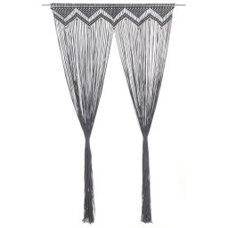 Gossi perdea macrame, antracit, 140 x 240 cm, bumbac