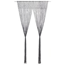 Gossi perdea macrame, antracit, 140 x 240 cm, bumbac