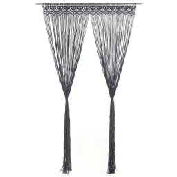Gossi perdea macrame, antracit, 140 x 240 cm, bumbac
