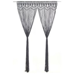 Gossi perdea macrame, antracit, 140 x 240 cm, bumbac