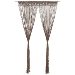 Gossi perdea macrame, gri taupe,140 x 240 cm, bumbac