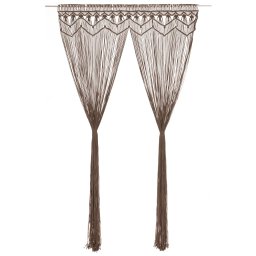 Gossi perdea macrame, gri taupe,140 x 240 cm, bumbac