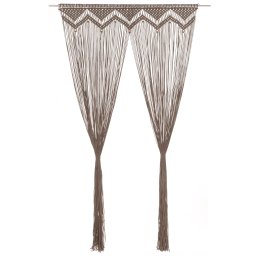 Gossi perdea macrame, gri taupe,140 x 240 cm, bumbac