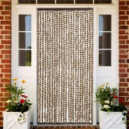 Gossi perdea pentru insecte, bej si maro, 100 x 220 cm, chenille