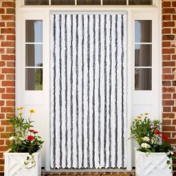 Gossi perdea pentru insecte, gri si alb, 120 x 220 cm, chenille