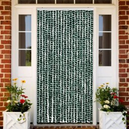 Gossi perdea pentru insecte, verde si alb, 90 x 220 cm, chenille