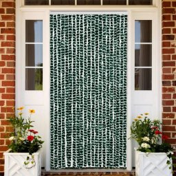 Gossi perdea pentru insecte, verde si alb, 90x200 cm, chenille