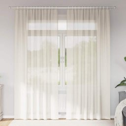 Gossi perdele din voile cu tabla 2 buc crem