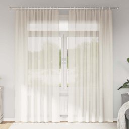 Gossi perdele din voile cu tabla 2 buc crem