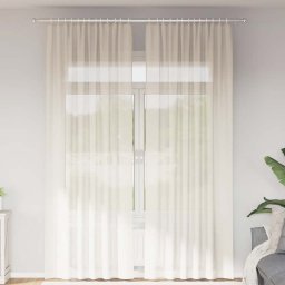 Gossi perdele din voile cu tabla 2 buc crem