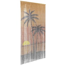 Gossi perdele usa cu insecte imprimeu palmieri 100x200 cm bambus