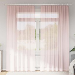 Gossi perdele voal cu bucle 2 buc roz deschis 140x245 cm