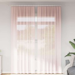 Gossi perdele voal cu bucle 2 buc roz deschis 140x260 cm